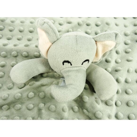 Pro Goleem Elephant Lovey Gray Security Blanket Baby Satin Edge 16 x 16in - Picture 4 of 8